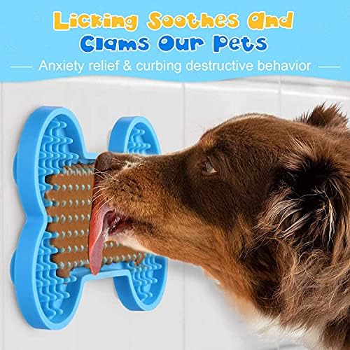 Lick Mat for Dogs - 2 Pack Peanut Butter Licking Mats, Slow Feeding Bowl, Tattoo and Anxiety Reducer for Pet Food, Yogurt, Bath, Grooming and Training - Image 2