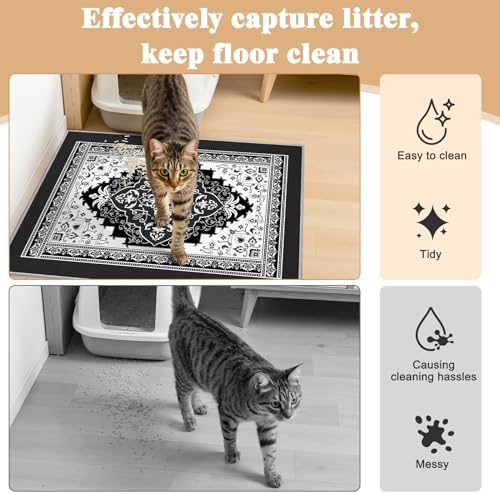 Bienbee Cat Litter Mat, 2 Pack 33" x 22" Machine Washable for Litter Boxes - Image 3
