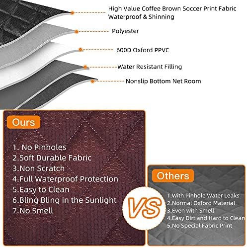 ANOSOSPECIAL Dog Car Seat Cover for Back Seat Cover for Kids,Non Stick Fur Rear Seat Protector for Pet,Nonslip Waterproof Universal Fit Interior Backseat Covers for Auto Van SUV (Large, Coffee Brown) - Image 3