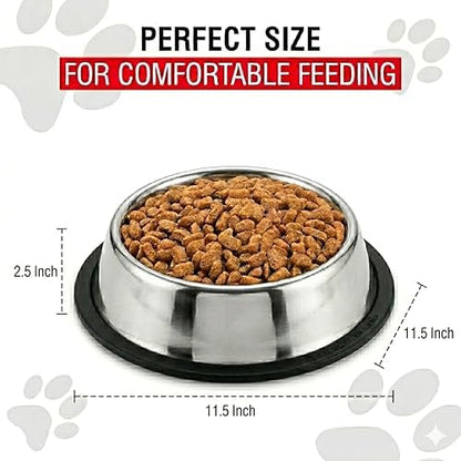 Loving Pets Stainless Steel Non-Tip Dog Bowl – Heavy Duty No Spill Dog Bowl with Removable Rubber Base – Durable, Non-Skid Stainless Steel Dog Food Bowl & Dog Water - Image 6