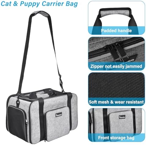 Petmolico Cat Carrier Soft-Sided Airline Approved, Medium, Grey-X863 - Image 2