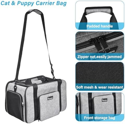 Petmolico Cat Carrier Soft-Sided Airline Approved, Medium, Grey-X863 - Image 2