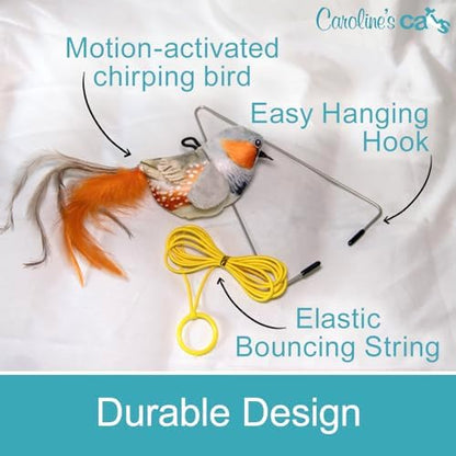 Hanging Bird Cat Toy for Indoor Cats, Motion Activated Chirping with Catnip - Image 5