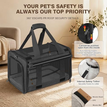Soft Sided Cat Carrier for Anxious Pets with Privacy Roller Blinds - Image 7