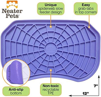 Neater Pets Neat-LIK Dog Lick Mat, Lick Mat for Dogs, Cats, Puppy, Reduces Anxiety & Boredom, Peanut Butter Slow Feeder, Interactive Treat Licking Pad, Licking Mats for Small & Large Breed (Purple) - Image 5