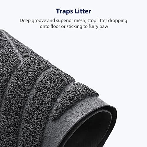 WePet Cat Litter Box Mat(No. 02-2), Kitty Premium PVC Pad, Durable Trapping Rug, Phthalate Free, Urine-Resistant, Scatter Control, XXL 47 x 36, Grey - Image 4