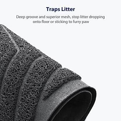 WePet Cat Litter Box Mat(No. 02-2), Kitty Premium PVC Pad, Durable Trapping Rug, Phthalate Free, Urine-Resistant, Scatter Control, XXL 47 x 36, Grey - Image 4