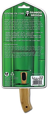 alcott Bamboo Groom Rotating Pin Comb with 31 Rounded Pins for Pets - Image 5