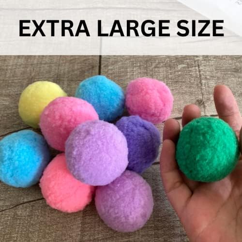 Premium Soft Pom Pom Balls for Kittens - Lightweight, Interactive, Assorted Colors - Plush Toy Balls for Kitten Training and Play - Pet Products for Cats (2.0 Inches 10 Balls) - Image 3