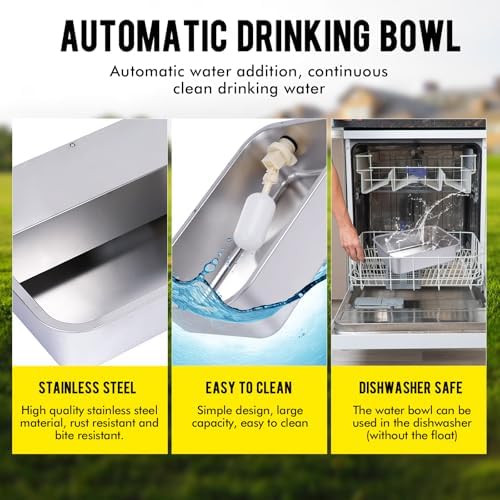 3Gal Automatic Outdoor Dog Water Dispenser for Large Breed Dogs Auto Self Filling Water Bowl Stainless Steel Dog Pet Waterer for Big Cat Chicken Goat Sheep Livestock (15.7" X 11.8") - Image 4