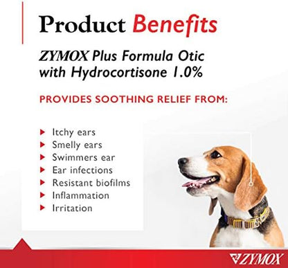 Zymox Advanced Formula Otic Plus Enzymatic Ear Solution for Dogs and Cats - Image 2
