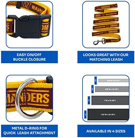 Pets First NFL Washington Commanders Dog & Cat Collar, Small Football Team Collar, Shiny & Colorful, Licensed by The NFL, Team Color (WAC-3588-SM) - Image 6