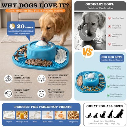 Dog Lick Bowl with Interactive Rolling Ball & Slow Feeder - Image 2