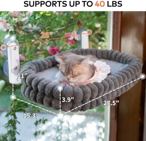 CHEERPALS Cloud Cat Window Perch for Indoor Cats Hammock Bed Foldable - Image 6