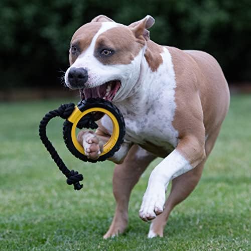 Tonka Mega Tread Rope Tug Dog Toy, Lightweight, Durable and Water Resistant, 15 Inches, for Medium/Large Breeds, Single Unit, Yellow/Black - Image 2
