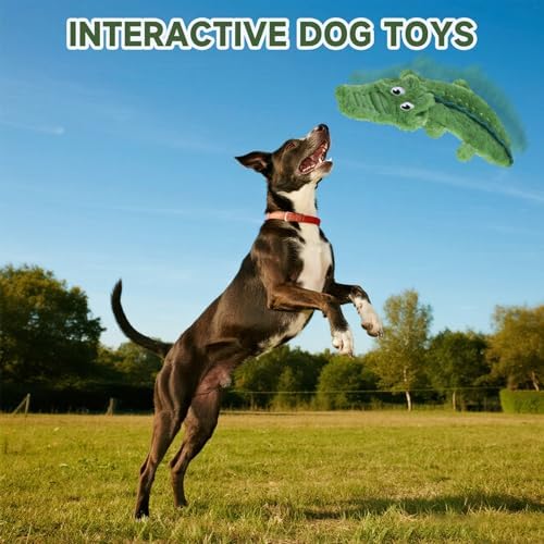 Mihachi No Stuffing Crinkle Dog Toys, 2-in-1 Holds Water Bottles - Cruncher with Puncture Resistant Squeaker, Dog Squeak Toys Plush Dogs Chew Toy for Puppy Small Medium Large Breed Chewer, Crocodile - Image 6