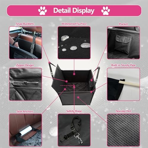 Medium Dog Car Seat - Scratchproof Waterproof Booster Seat for Large Dogs, SUVs, Cars & Trucks - 19" x 23" x 19" - Image 4