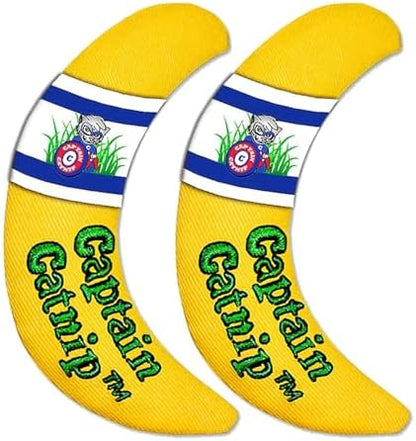 Captain Catnip Cat Banana Toy, Kitten Interactive Toy, Fun Playing Cat Toy, Filled with Organic Catnip for Indoor Cats (Pack of 2) by CaptainCatnip