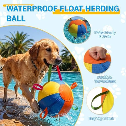 18'' Heavy Duty Herding Ball for Dogs with Handles, Inflatable Training Toy - Image 2