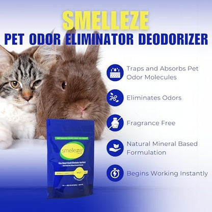 SMELLEZE Natural Pet Odor Eliminator Deodorizer Granules - 2 lb. Bottle - Image 3