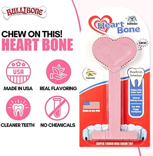 Bullibone Nylon Dog Chew Toy for Aggressive Chewers - Dental Hygiene Bone with Peppermint Flavor, Durable Tough Chew Toys for Large Dogs, Indestructible Dog Bone - 2 Pack - Image 4