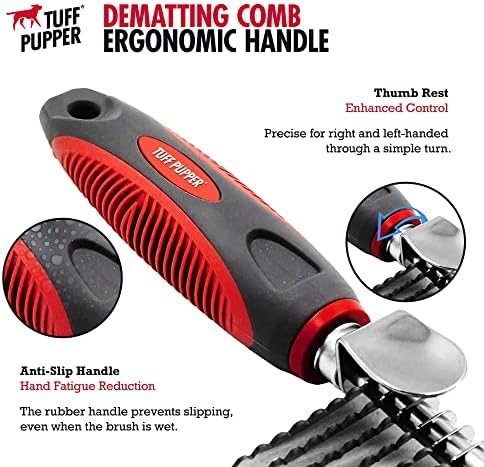 Dematting Comb For Dogs & Cats – Detangling Brush Tool For Dogs Easily & Safely Remove Dead, Matted Or Knotted Hair | Ergonomic, No-Slip Safety Handle for Precision Control | For Poodles & Curly Hair - Image 4