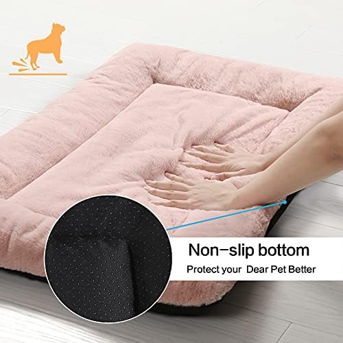 Dog Crate Pad Washable Dog Bed for Crate Medium Cozy Mat 36-Inch Pink - Image 6