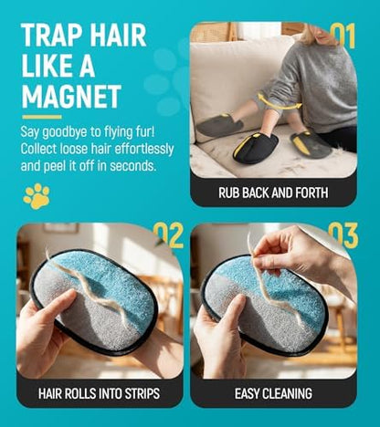 Pet Hair Removal Glove for Dogs & Cats - Upgraded Reusable Electrostatic Pet Hair Glove, Pet Hair Remover Tool for Laundry, Couch, Carpet & Car Seat, Gentle Grooming Mitt - Image 3