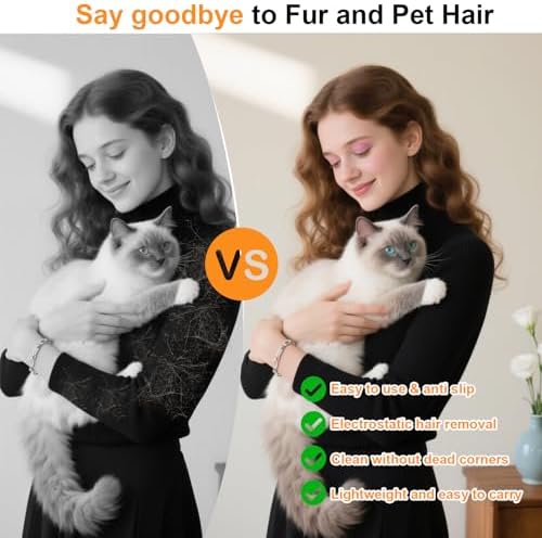 Pet Hair Removal Gloves for Cats & Dogs, Efficient Pet Hair Remover Electrostatic Glove, Reusable Pet Grooming Gloves Brush Tool for Furniture, Couch, Carpet, Clothing & Bed Sheets - Image 5