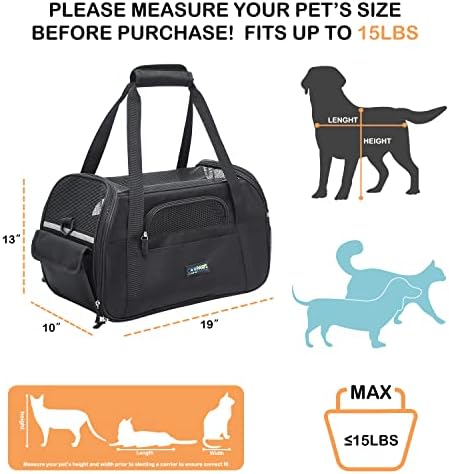 JESPET Soft-Sided Airline-Approved Dog & Cat Carrier Travel Bag - Image 2