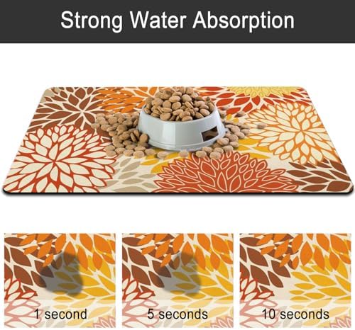 Dog Food Mat for Floors, Absorbent Pet Cat Food Bowl Mat, 12x20 in - Image 6