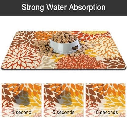 Dog Food Mat for Floors, Absorbent Pet Cat Food Bowl Mat, 12x20 in - Image 6