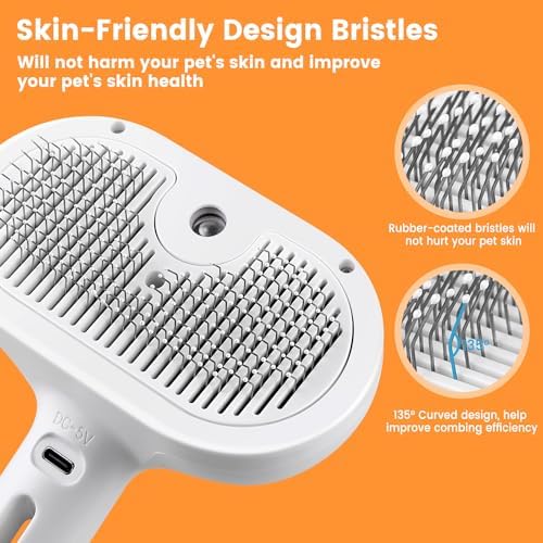 Self Cleaning Pet Steam Brush for Indoor Cats & Dogs Shedding & Grooming - Image 4