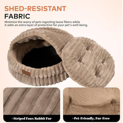 CHEERPALS Cat Cave Bed for Indoor Cats Covered Hooded Pet Bed with Cushion - Image 3