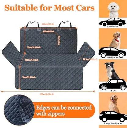 SUV Cargo Liner for Dog Car Seat Cover for Pet Dogs Waterproof Cargo Cover Dog Seat Mat for SUVs Sedans Vans with Bumper Flap Protector, Non-Slip, Black 70"x40" - Image 2
