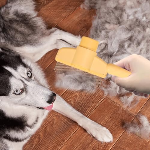 Cat Deshedding Comb, 2 Pcs Pet Hair Removal Tools for Cat/Dog with Two Layered Teeth, Portable Shedding & Grooming Supplies with Release Button for Long/Short Hair Indoor Cats, Kitten Brush - Image 7