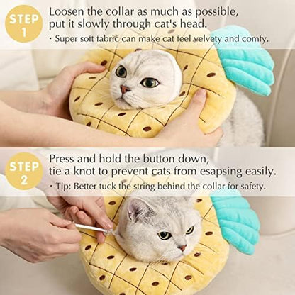ANWA Adjustable Cat Cone Collar Soft, Cute Cat Donut Collar After Surgery - Image 5