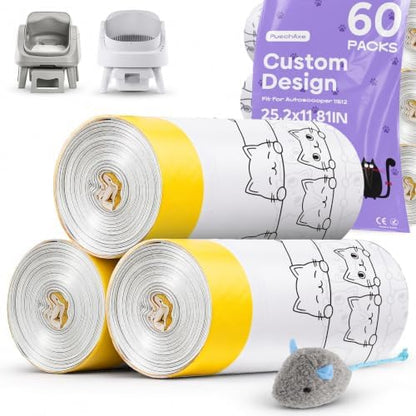 60 Count Liner Replacement for Pet Pivot Autoscooper 11/12 Box by PuechAxe