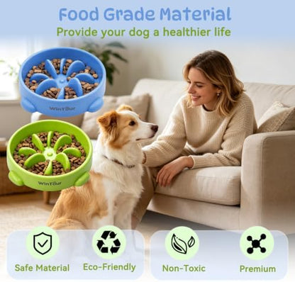 WinTour 2 Pack Slow Feeder Dog Bowls, BPA Free, Medium & Small Dog Bowls - Image 5