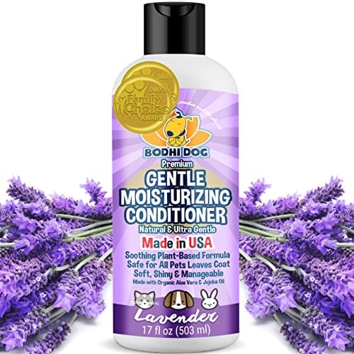 Bodhi Dog Gentle Moisturizing Dog Conditioner - Soothing Plant-Based Formula with Aloe Vera & Jojoba Oil - Hydrates & Softens Coat - Leaves Coat Soft Shiny & Manageable - Lavender Scent (17 Fl Oz) by BodhiDog