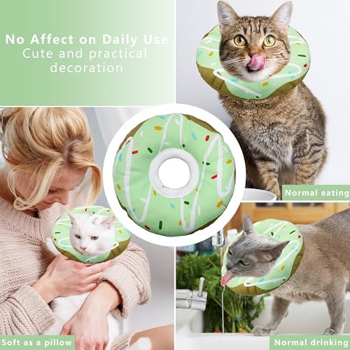 Seyezo Cat Cone Collar Soft, Adjustable Cat Recovery Cone, Waterproof Green - Image 4