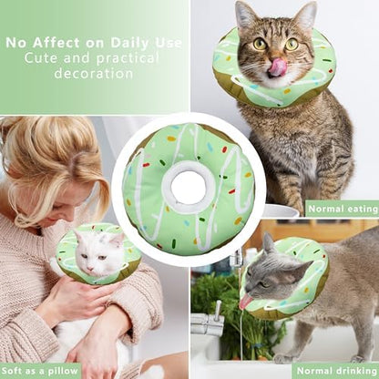 Seyezo Cat Cone Collar Soft, Adjustable Cat Recovery Cone, Waterproof Green - Image 4