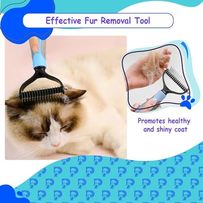 Double-Sided Pet Grooming Tool Undercoat Rake for Dogs and Cats - Professional Dematting Brush, Shedding Comb, Mat Remover, Deshedding, Safe Detangler, Fur Maintenance, Long-Haired Pets - Image 3
