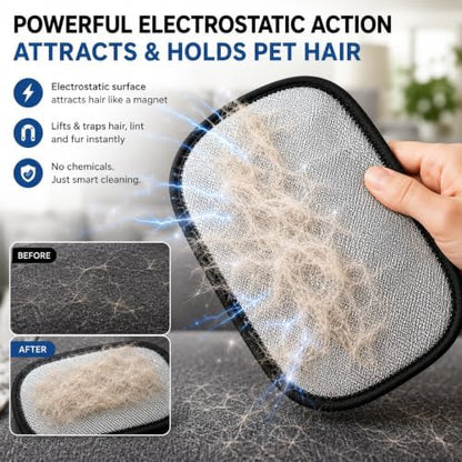 Pet Hair Remover Glove for Dogs & Cats – Cat Hair Remover & Dog Hair Removal Tool, Reusable Electrostatic Grooming Glove for Furniture, Couch, Carpet, Car Seat & Clothes – Easy Pet Hair Cleaning Mitt - Image 6