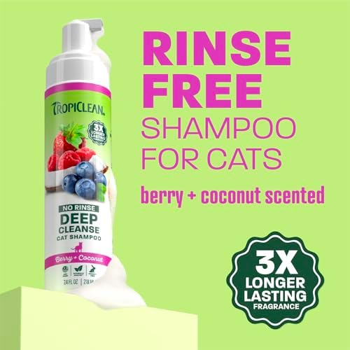 TropiClean Berry & Coconut Waterless Cat Shampoo | Deep Cleansing Dry Shampoo for Cats | Natural Cat Shampoo Derived from Natural Ingredients | Made in the USA | 7.4 oz. - Image 2