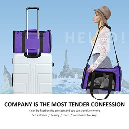 Henkelion Large Cat Carriers Dog Carrier Pet Carrier for Large Cats Dogs Puppies up to 25Lbs, Big Dog Carrier Soft Sided, Collapsible Travel Puppy Carrier - Large - Purple - Image 6