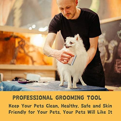 Deshedding Grooming Tool for Dogs, Cats & Horses, Ergonomic Design Wood Groom Brush, Professional Pet Groomer, Painlessly Remove for Short & Long Hair, Fur & Dirt - 2.5 Inches - Image 5