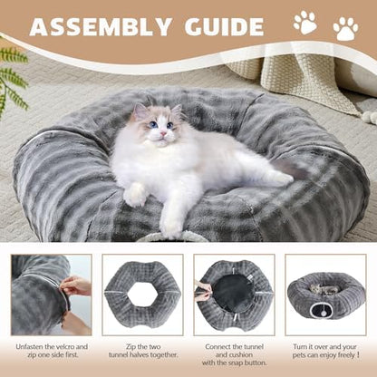 Bubble Round Cat Tunnel for Indoor Cats, Grey - Image 7