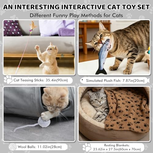 XIAPIA Cat Tunnels for Indoor Cats, 6-in-1 Collapsible Crinkle Play Tunnel - Image 5