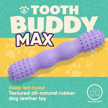 Yomp ToothBuddy MAX Dog Dental Chew Toy – Teething and Chewing Toy for Soft and Medium Chewers – Pet-Safe, Non-Toxic, All-Natural Rubber Dog Bone Toy - Image 2